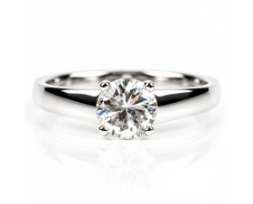 Годежен Пръстен с  Диамант 18К Бяло Злато IGI Сертификат Bloom Jewellery